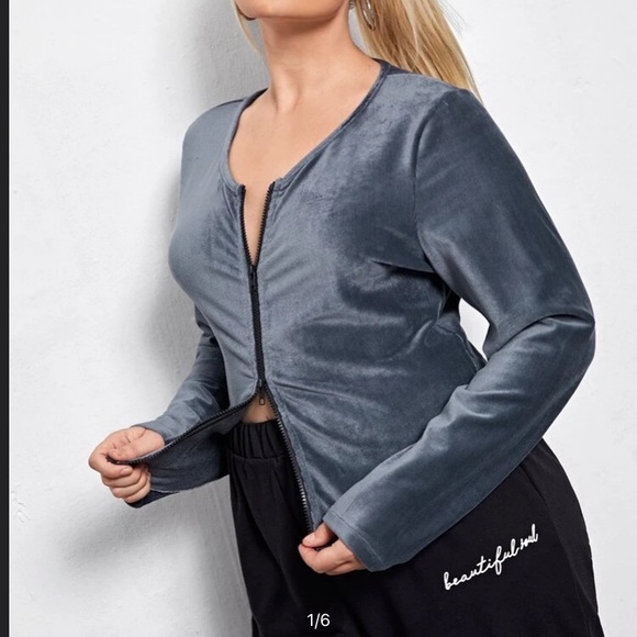 Crop zip up/down sweater - Picture 2 of 3